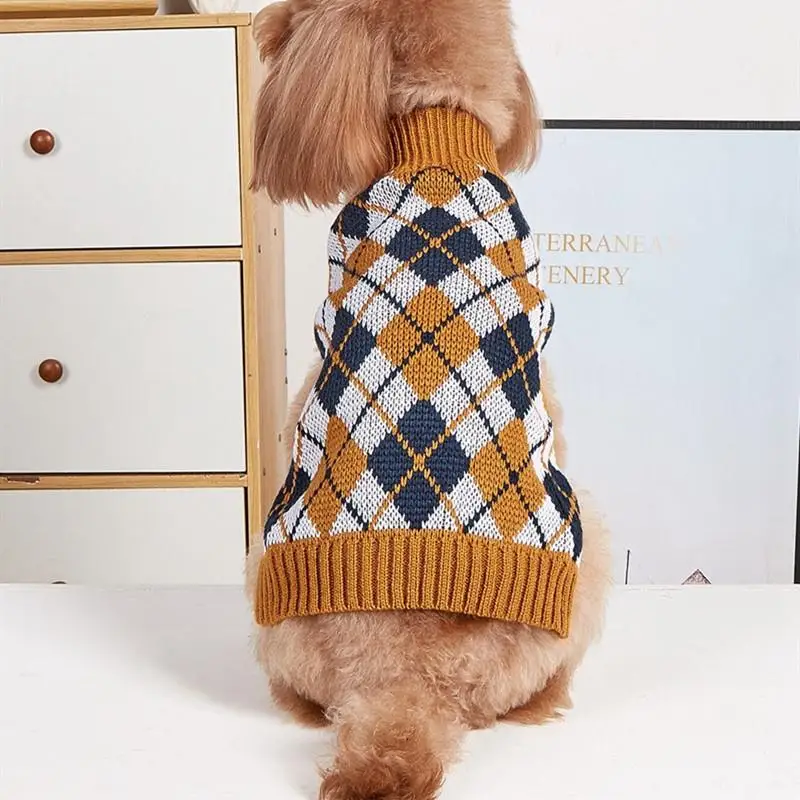 

Thanksgiving Pet Clothes Lapel Retro Plaid Contrast Color