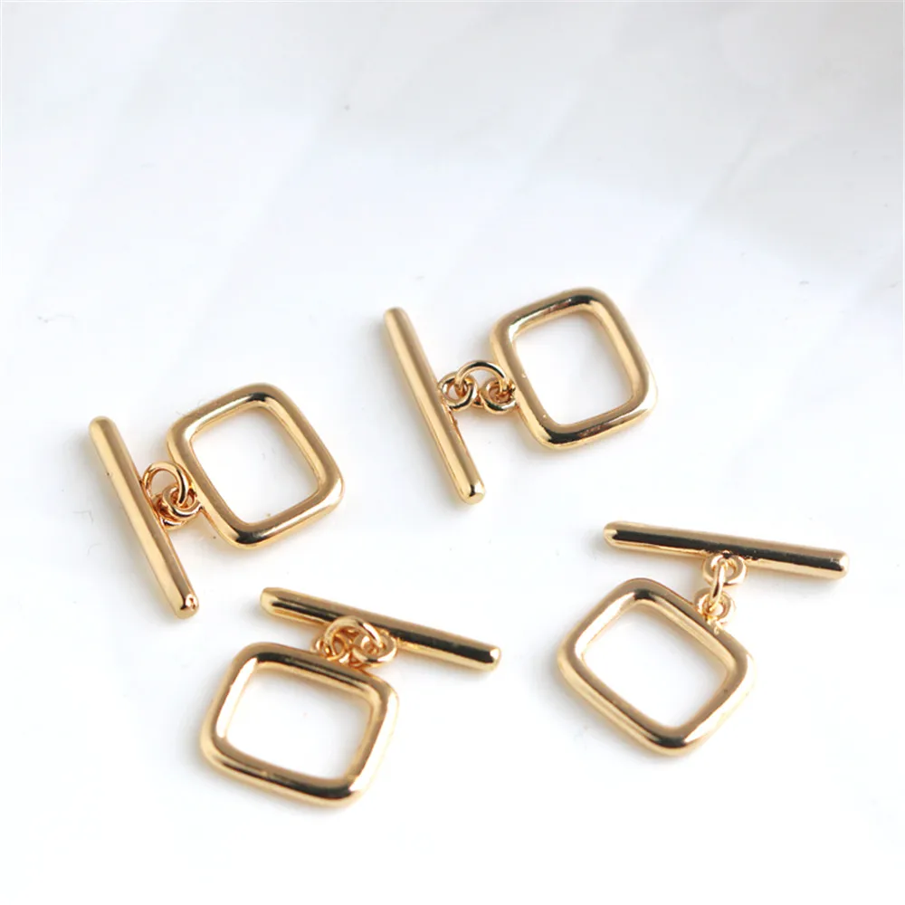 

14K позолоченные аксессуары IQ Пряжка Гладкий квадратный браслет OT Пряжка Соединительная Пряжка DIY аксессуары Концевая пряжка аксессуары