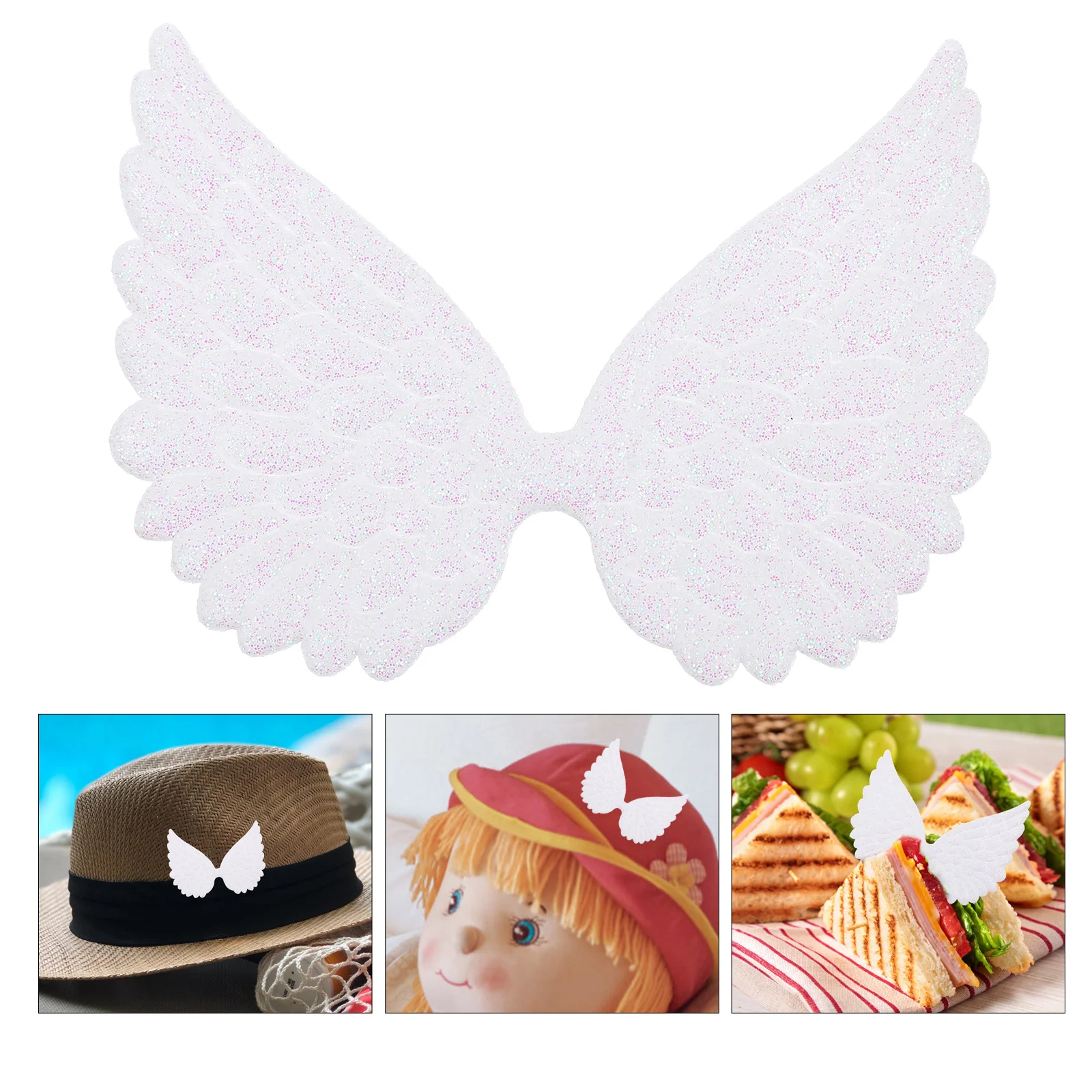 

30 Pcs Wing Crafts Kids Ornament Angel Cake Decoration Fabric Sew Patch Glitter Child Jewelry Making Accessories Christmas