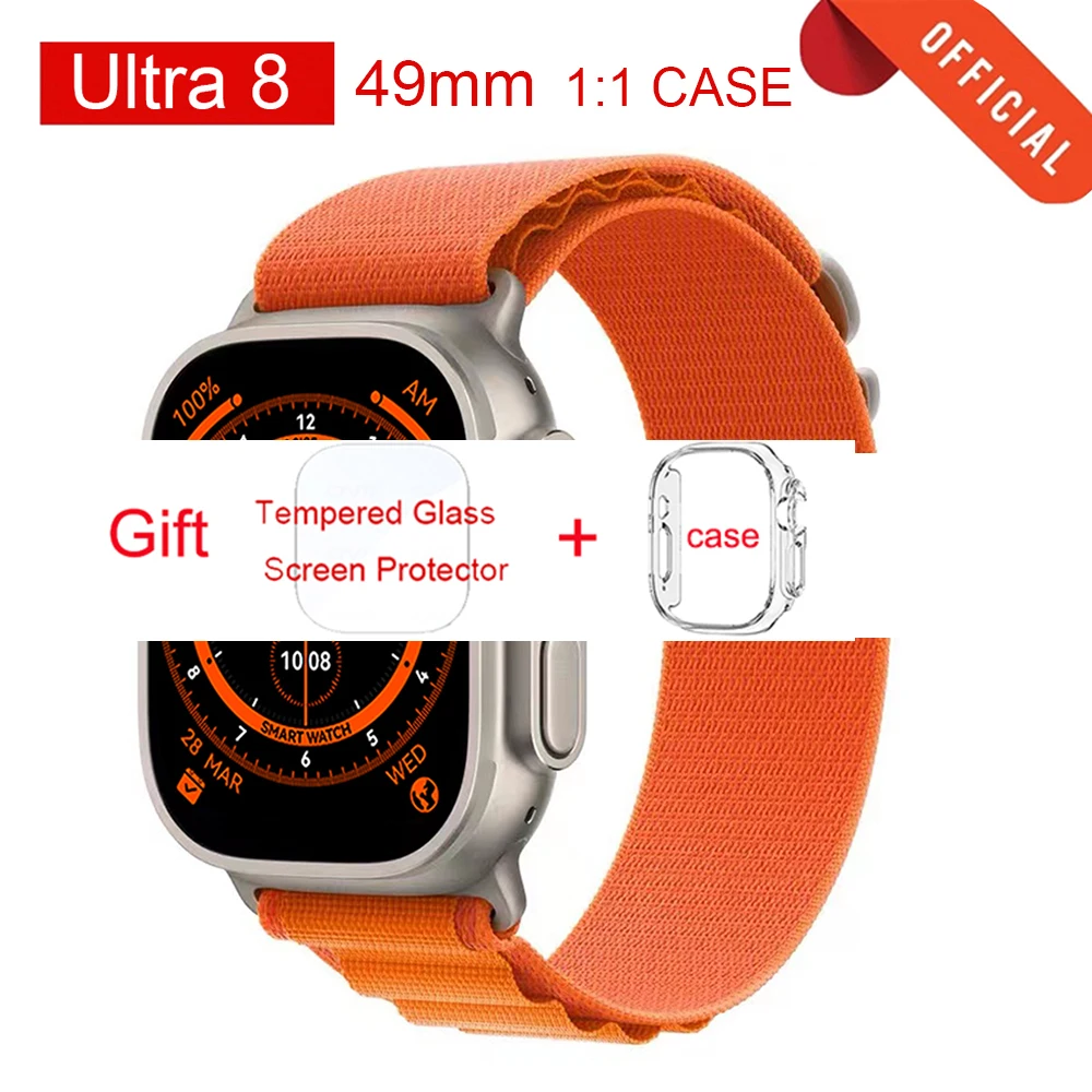 

49mm Smart Watch Ultra 8 NFC Door Access Unlock Smartwatch Series 8 Bluetooth Call 2.02" Wireless Charge Fitness Bracelet 450mAh