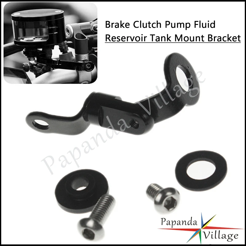 

1 комплект тормозной кронштейн для жидкости бака алюминиевый кронштейн держатель черного цвета для Honda Yamaha Cafe Racer Street Bob Sport Bike