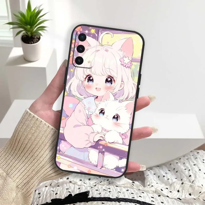 Фото Милый чехол для телефона с дизайном Kawaii Girl для OnePlus 15, 15R, 15T, 13T, 13S, 13R, 12, 13, 11R, 11, 10, 10T, 10R, 9R, 9, Ace 6, 5, 3V, 3 Pro №2