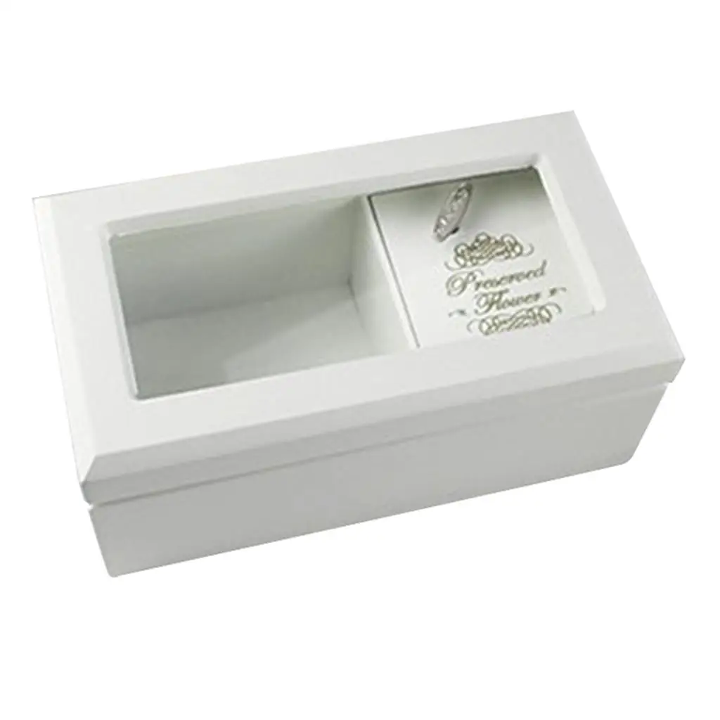 

Wooden Musical Jewelry Box Display Case Organizer Showcase Pink/White