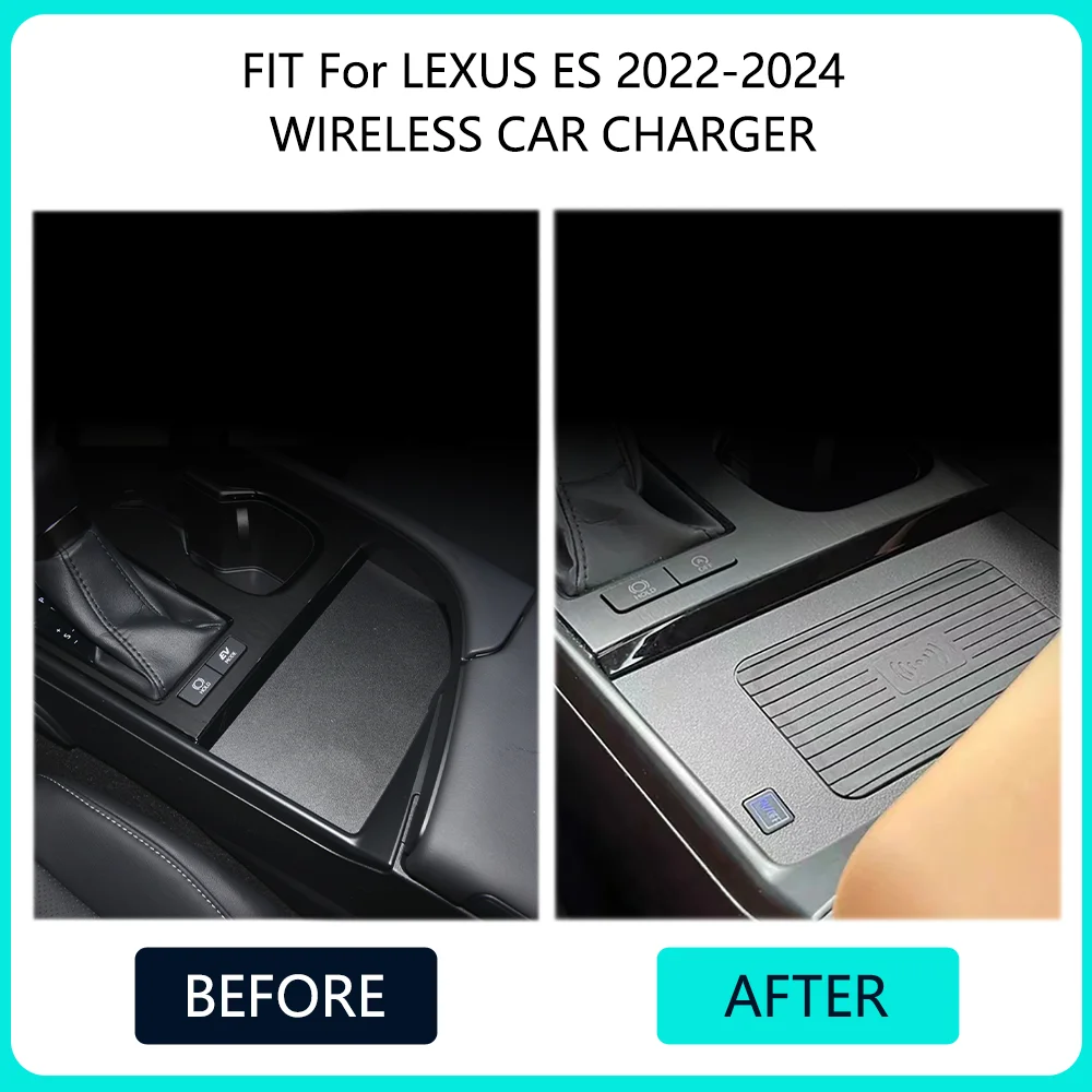 Для LEXUS ES 2022 2023 2024 LHD Автомобиль 15 Вт Беспроводная зарядка База для телефона