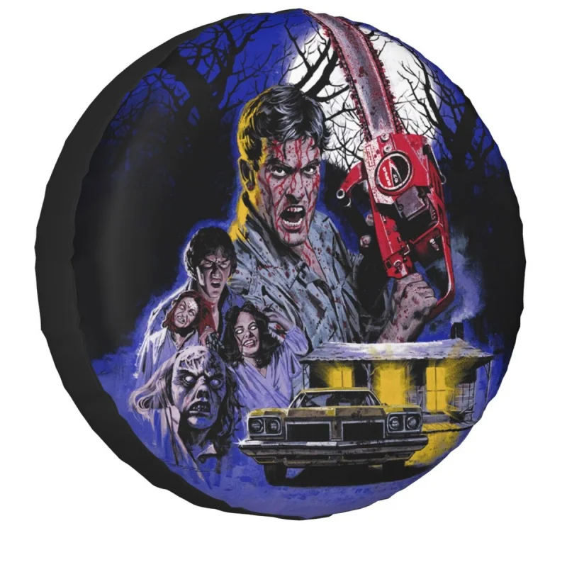 

The Evil Dead Spare Tire Cover Bag Pouch for Jeep Hummer Supernatural Horror Film Waterproof Car Wheel Covers 14" 15" 16" 17"