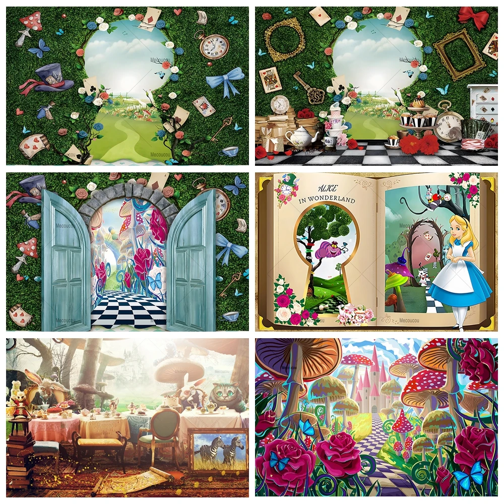 Фон для детской фотосъемки Алиса в стране чудес