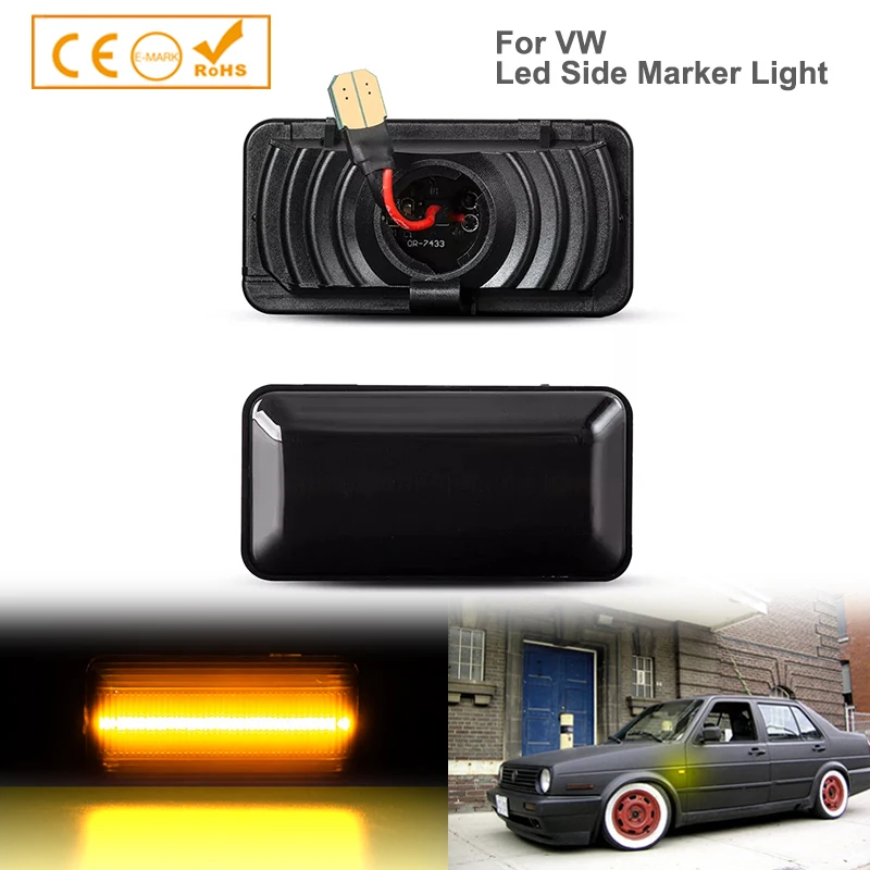 

2X DYNAMIC LED SIDE MARKER LIGHT TURN SIGNAL BLINKER LAMPS FOR VW GOLF 2 3 PASSAT B3 VENTO JETTA A2 A3 SEAT IBIZA 2 CORDOBA MK1