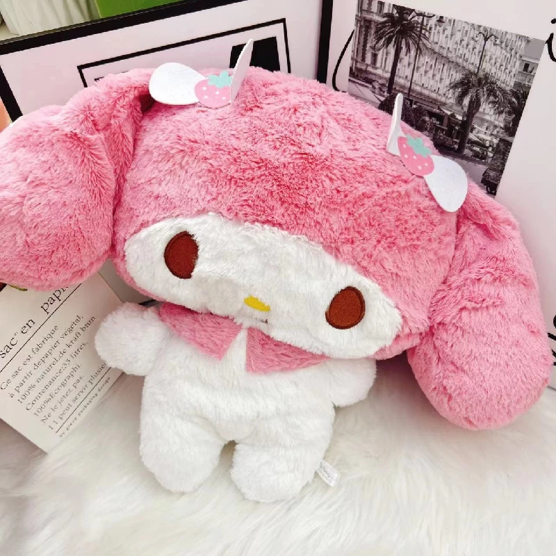 

Милая плюшевая игрушка Sanrio моя мелодия, 35 см, мягкая подушка для девочек, мультяшное аниме, мягкая набивная кукла, украшение для комнаты, плюшевые подарки для детей