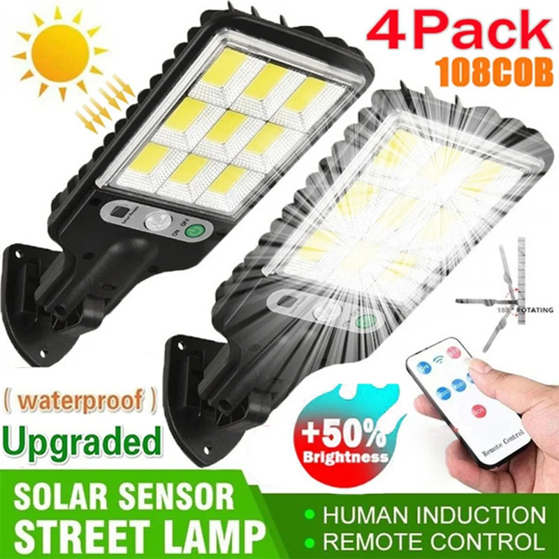 

Solar Street Lights Outdoor Solar Lamp With 3 Light Mode Waterproof Motion Sensor Security Lighting for Garden Patio Path Yard