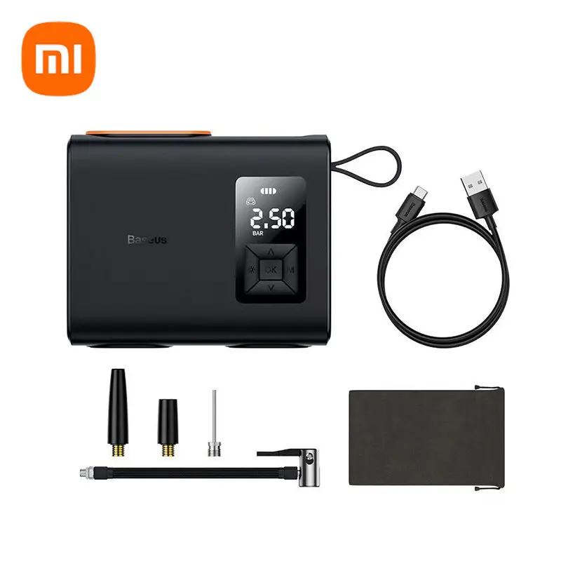 

Xiaomi Baseus Tire Inflator Pump Smart Car Air Compressor Wireless Dual Cylinder Electric Tire Pump for Car Mini Air Pump