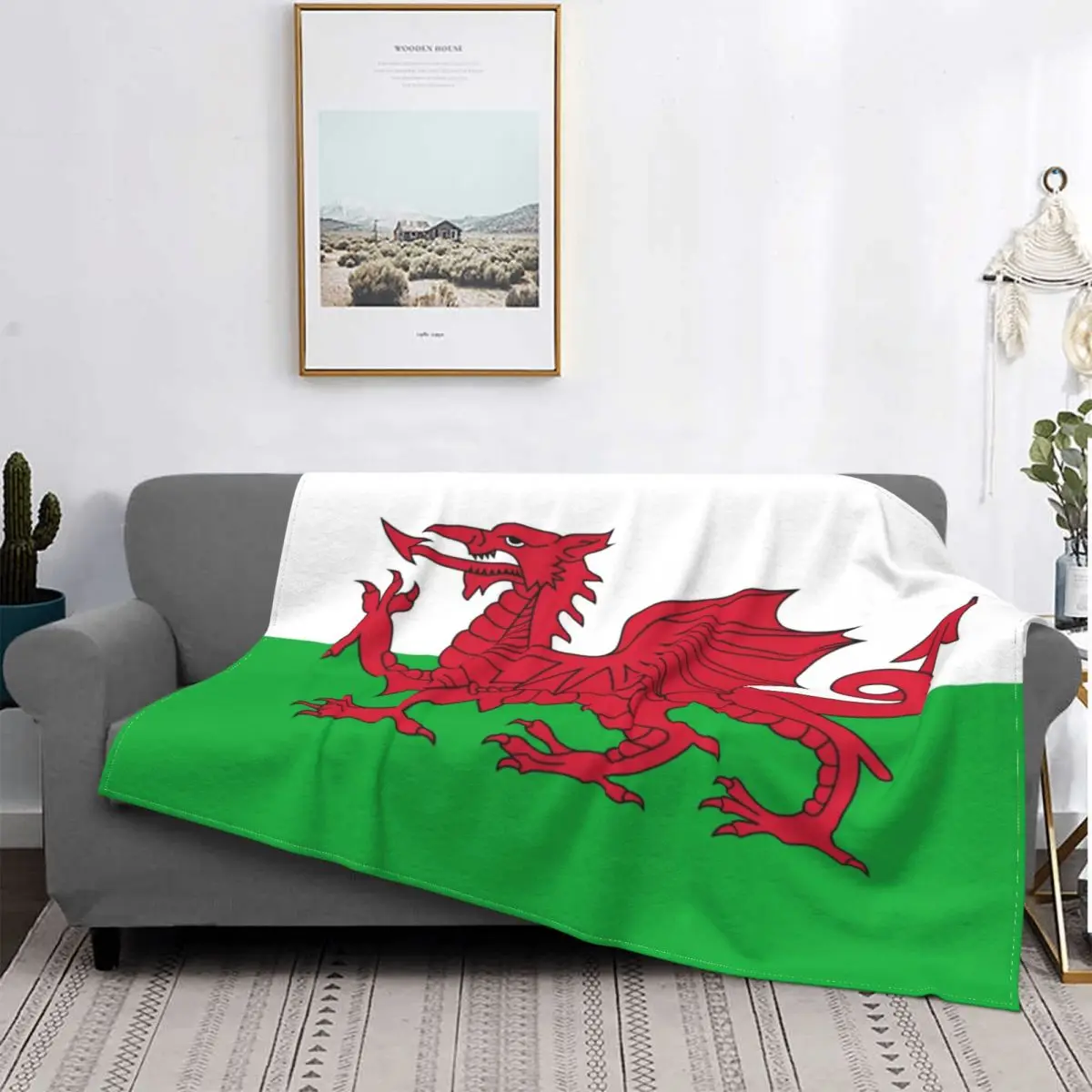 

Покрывало с флагом Уэльского флага ультрамягкое зимнее покрывало на диван-кровать Фланелевое покрывало для спальни пушистое искусство