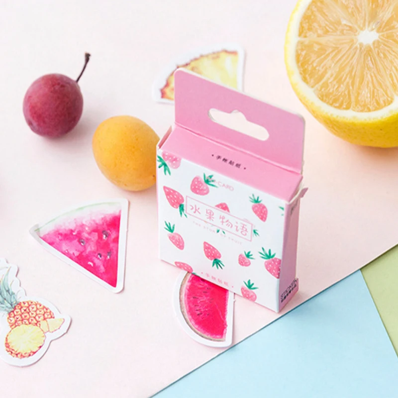 

45pcs/box Cute Fruit Story Paper Stickers DIY Dairy Stickers Scrapbooking Album Hand Account Diary Decoration Stickers Label