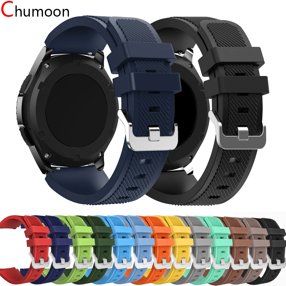 Ремешок силиконовый для наручных часов браслет samsung Galaxy Watch 46 мм S3 Frontier Gt 2 44 galaxy watch