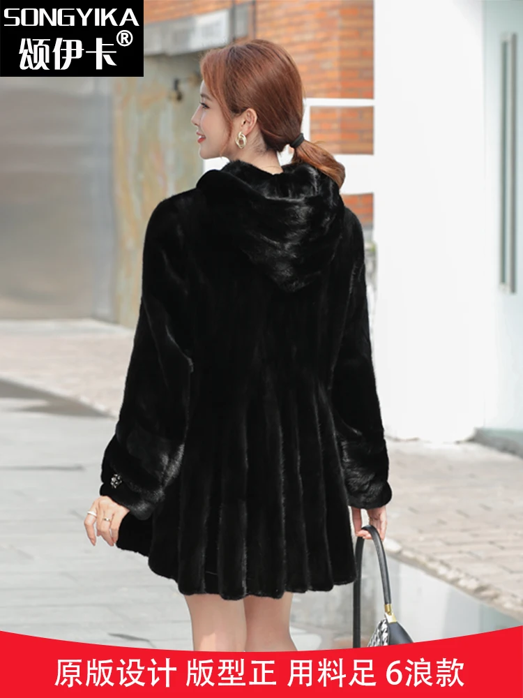 Women real mink coats female mink fur coat genuine long fur coat ladies winter clothes oversize 6xl 5xl 7xl Imitation fur coats