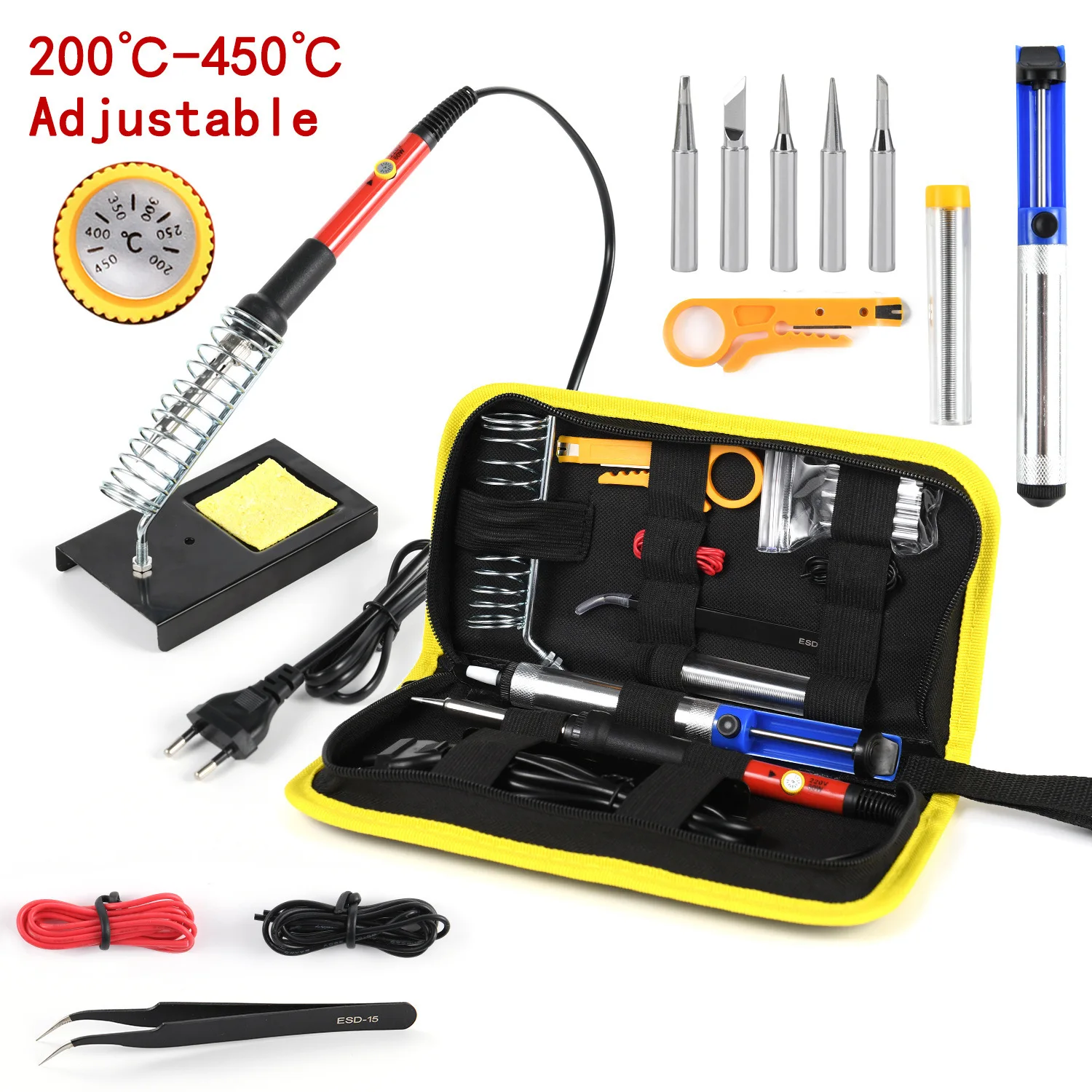

220V/110V 60W Soldering Iron Kit Fast Heating Adjustable Temperature Electric Soldering Iron Welding Tools Rework Solder Station