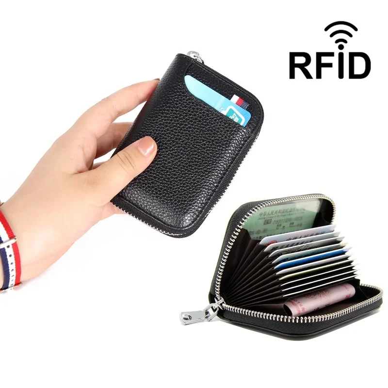 

The first layer of leather rfid anti-theft swipe credit card package organ Korean card package business card package