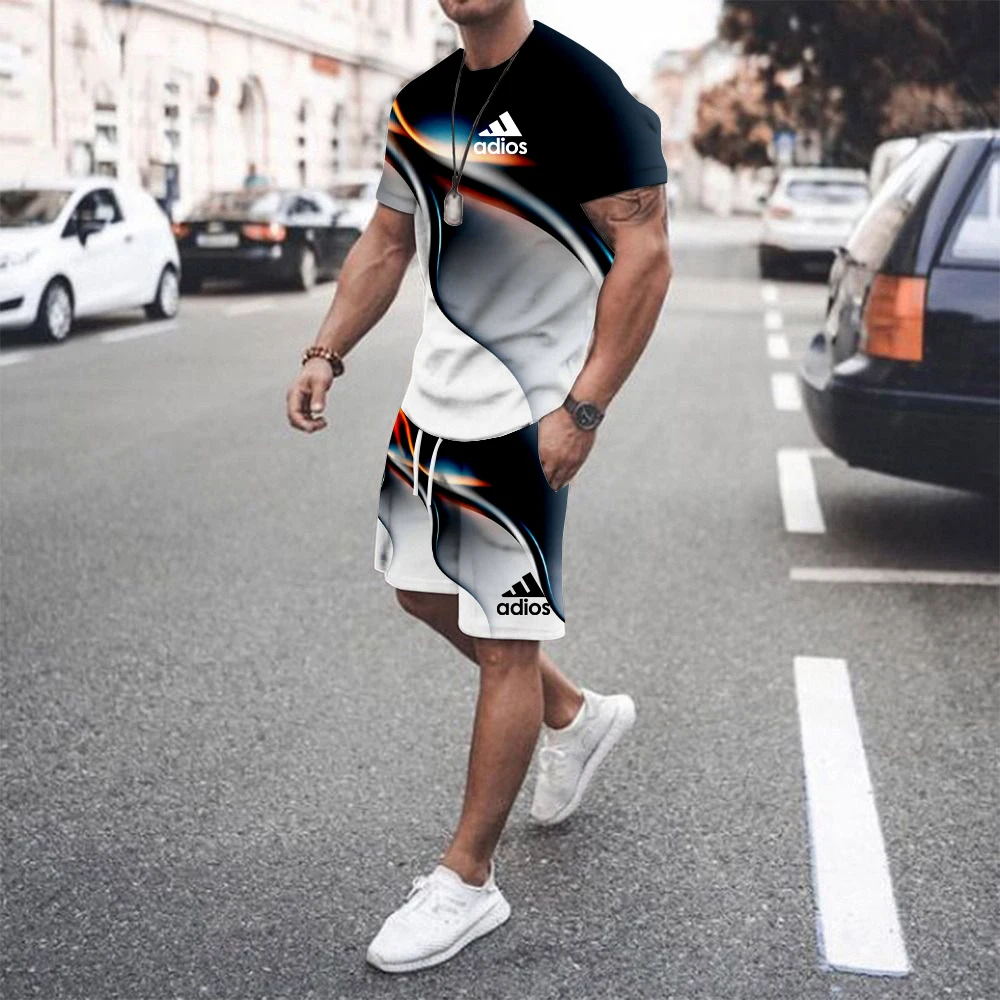 

3D letters street all-match top fashion men's trend T-shirt personality Harajuku simple casual breathable short sleeves