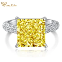 wong rain 925 sterling silver crushed ice cut 1010 mm created moissanite gemstone wedding engagement women rings fine jewelry