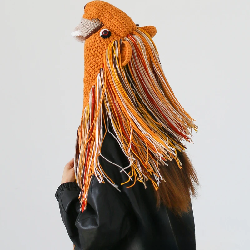 Шерстяная шапка для защиты ушей в стиле Харадзюку с изображением Льва и животных