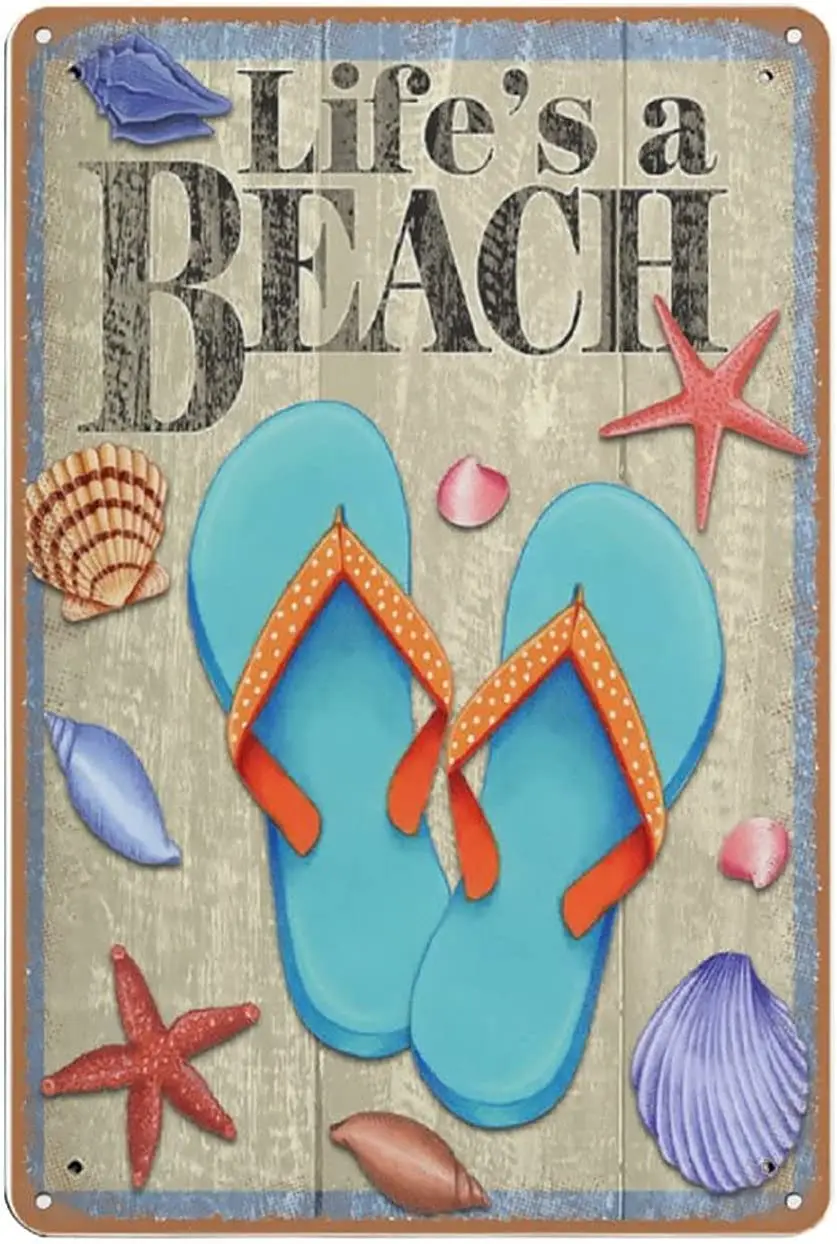 

Lifes A Beach tin Sign，Retro Style, Farmhouse Decoration, Home, bar, Restaurant, Garage, tin Sign 8 x 12 inches