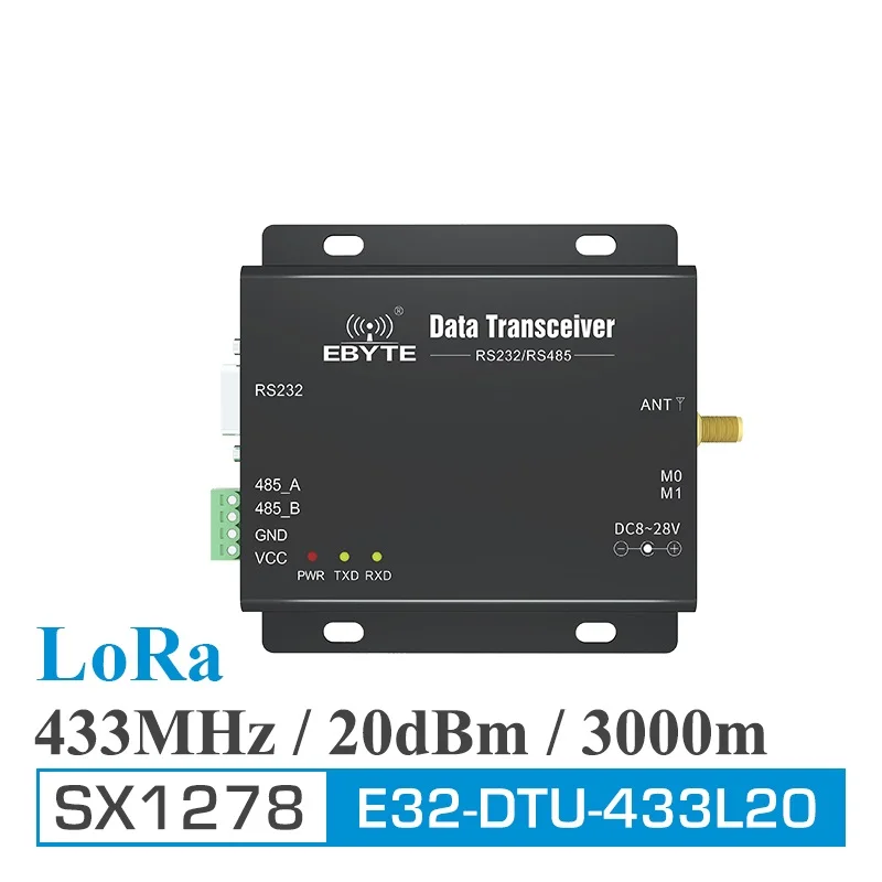 

RF Module Transceiver 30dBm 433MHz E32-DTU(433L30) LoRa Data RS232 RS485