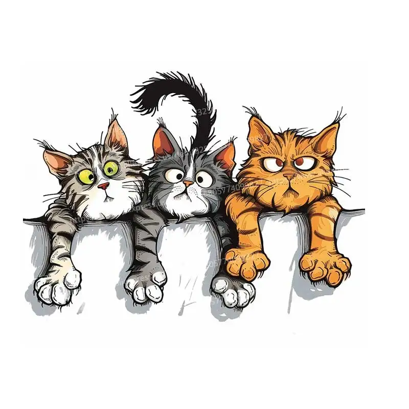 

Водонепроницаемые наклейки с котами S629