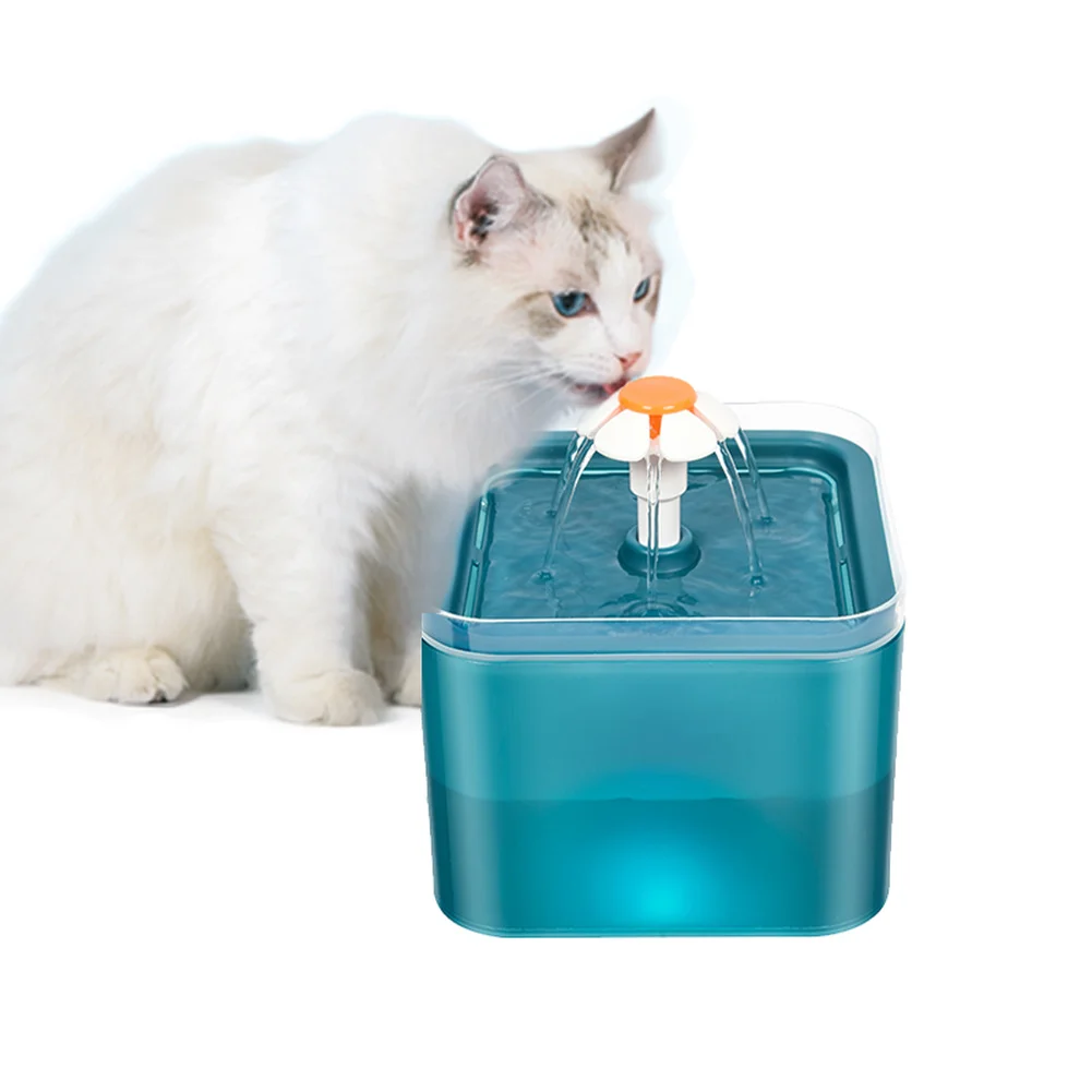 Fuente de beber automática para gato, dispensador de agua con iluminación LED, conexión USB, filtración y recirculación para proporcionar agua limpia y fresca, para mascotas