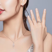 european and american explosion models butterfly ladies necklace open ring set fashion s925 platinum plated jewelry set female