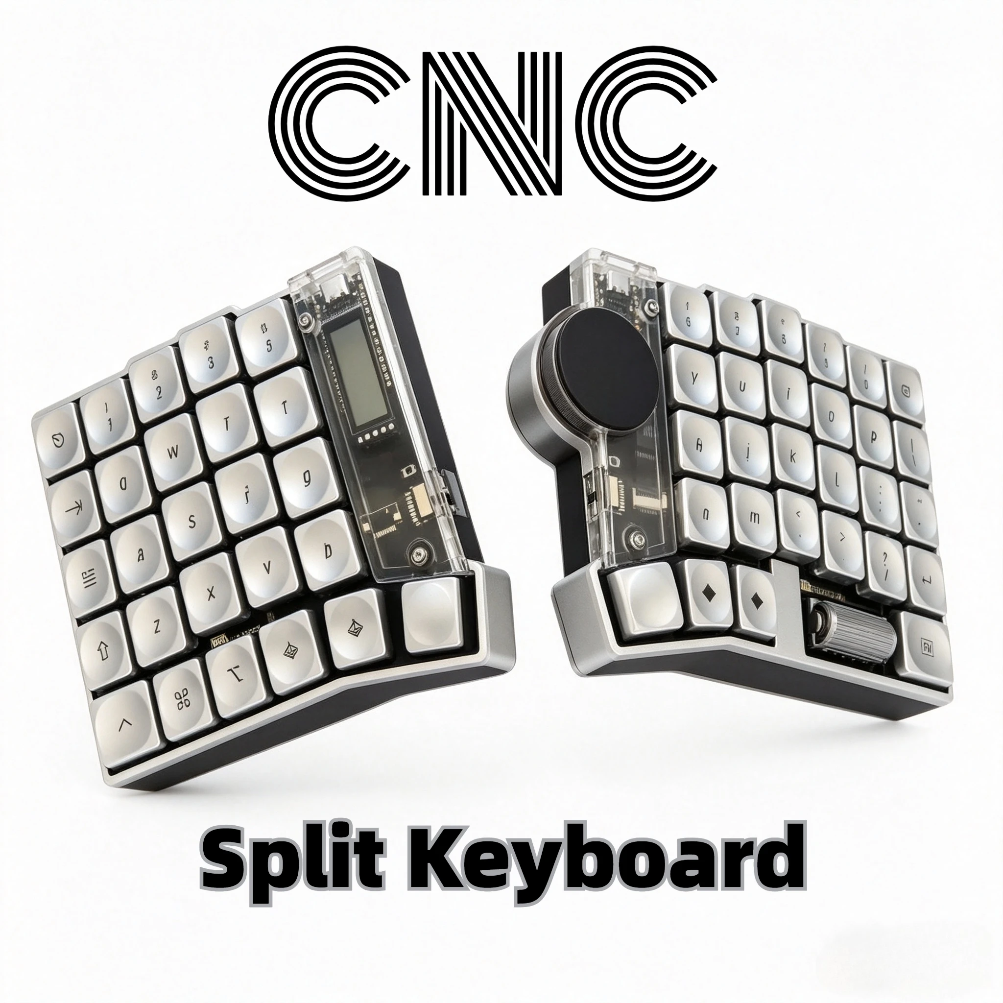 Фото Игровая клавиатура Cirque Touchpad Split Keyboard Mix с настраиваемым корпусом из алюминия CNC, низкопрофильными переключателями Roller Choc V1/MX, возможностью горячей замены, Bluetooth №1