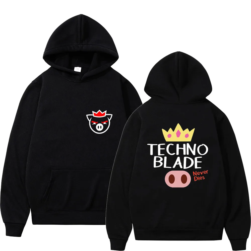 

Funny Men Hoodies Rip Technoblade Merch Print Fleece Harajuku Women Sweatshirts Male Hoody Streetwear Unisex Pullover Clothing