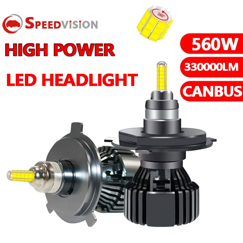 Лампа светодиодная для автомобильных фар 360 лм 560 Вт H11 H1 H8 H9 9005 HB3 9006 HB4 9012 HIR2 6000K