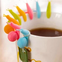 6pcsset cute snail shape tea bag holder silicone mug cup hanging tea tools tea clips teaware pot decoration gift random color