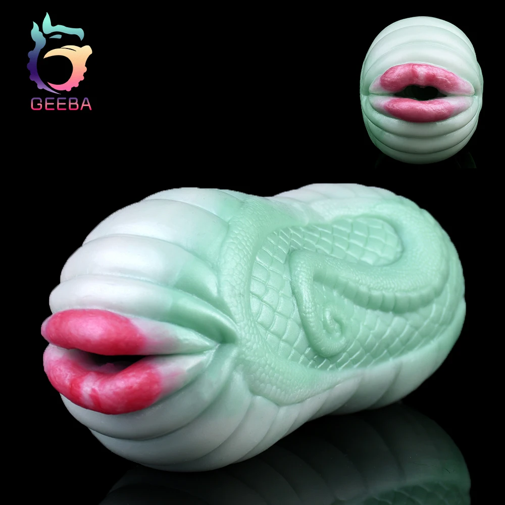 Мужской мастурбатор GEEBA Fantasy Green Snake мягкий силиконовый тренажер для пениса