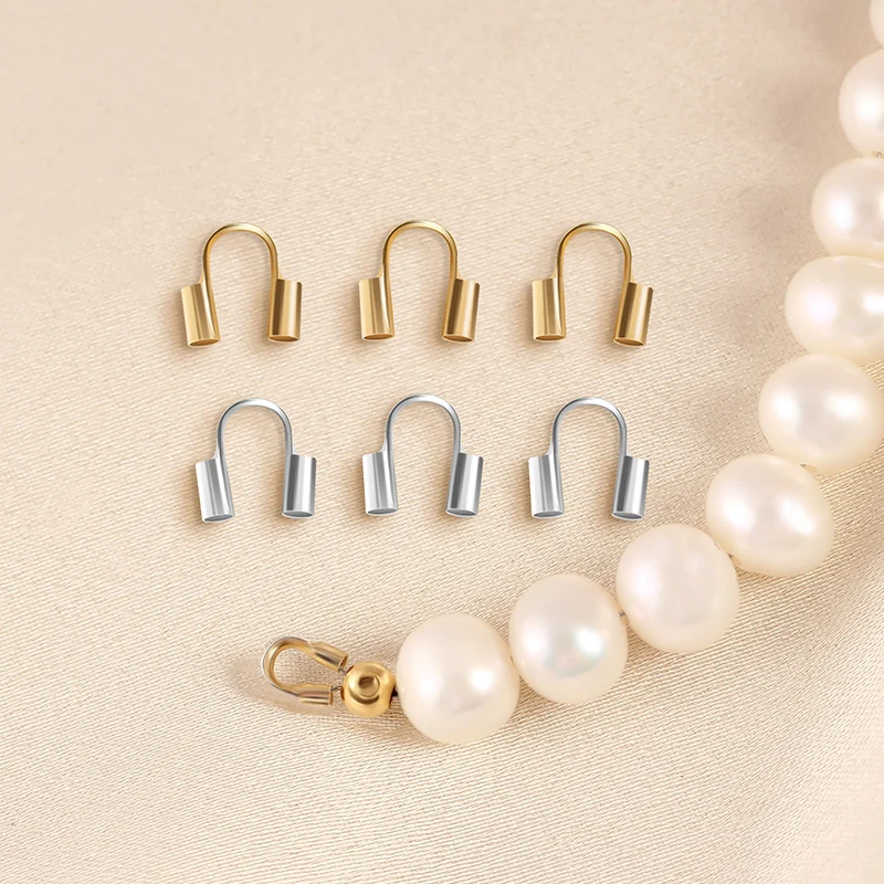 

Copper Clip Positioning Buckle Cord End Tip Clasp Crimp Connector Beads For DIY Necklace Bracelet Jewelry Making Accessories