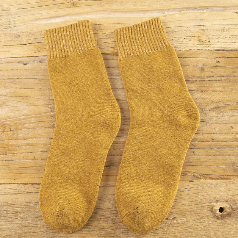 Socks Women's Autumn and Winter Thick Warm Socks Women Solid Color Socks Tube Cotton Towel Socks Japanese Women Men Winter Socks