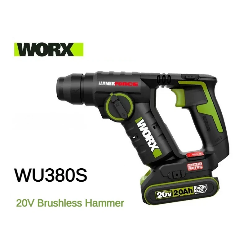 Фото WORX WU380S профессиональные беспроводные дрели, вращающийся молоток, перезаряжаемые электроинструменты, зарядный молоток, дрель, Электрическая отвертка №2