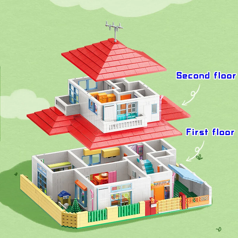 Новый конструктор Keeppley Crayon Shin-chan высокие сложности уличный вид большой дом