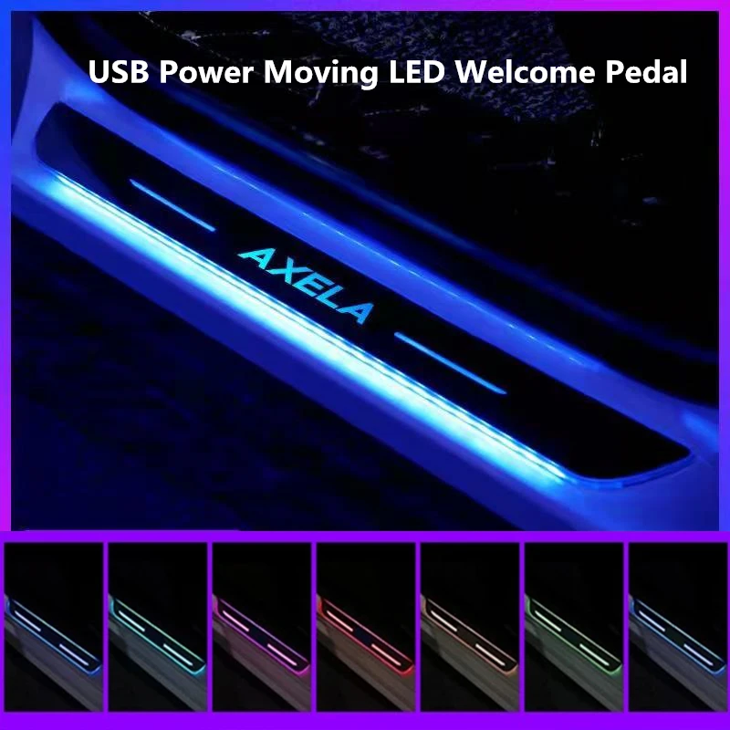 

[Customized]Dynamic LED Car Scuff Plate Welcome Pedal for Mazda AXELA Threshold Door Sill Pathway Light USB Logo Projector
