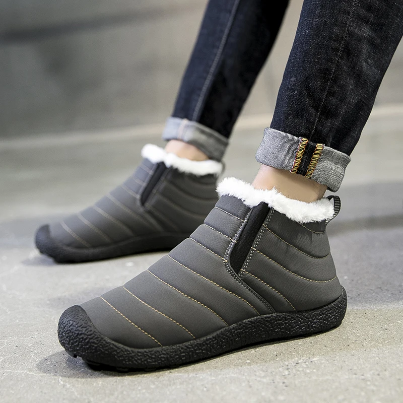 Outdoor Winter Waterproof Man Hiking Boots Keep Warm Snow Botas Hombre Winter Boot Nonslip Leather Winter Sneakers For Men Women