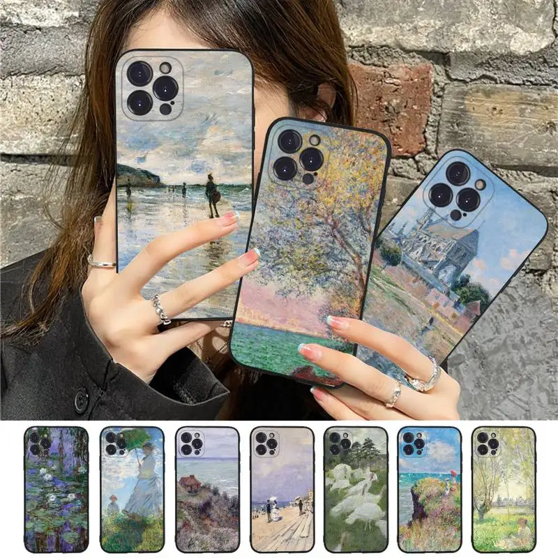 

Claude Monet Impressionism Painter Phone Case For iPhone 8 7 6 6S Plus X SE 2020 XR XS 14 11 12 13 Mini Pro Max Mobile Case