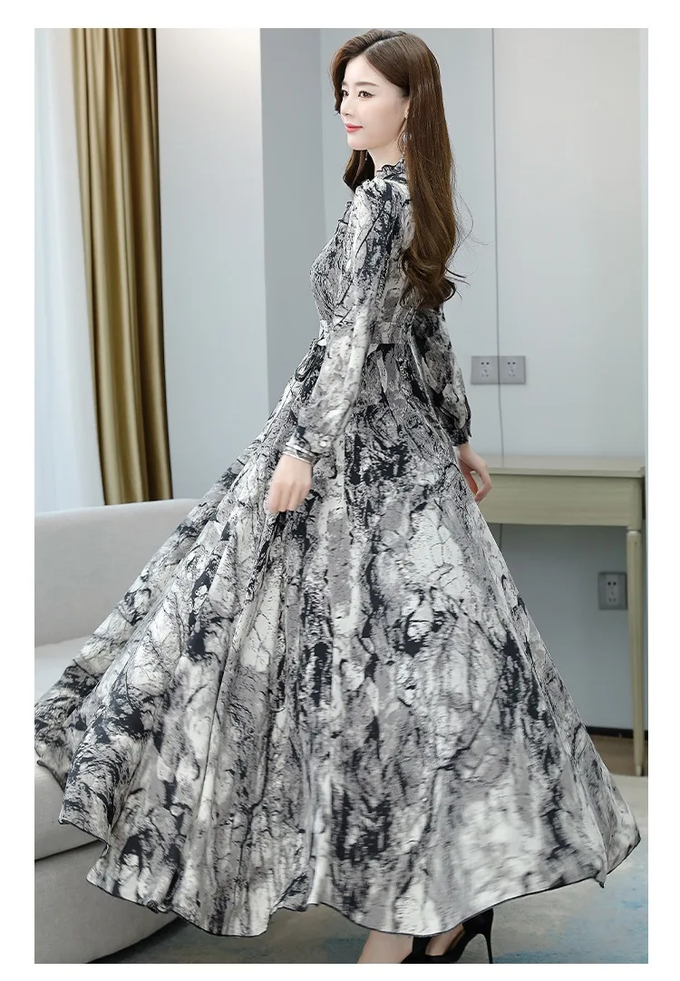 Женское шифоновое платье с длинным рукавом Корейская мода Роскошное Шикарное