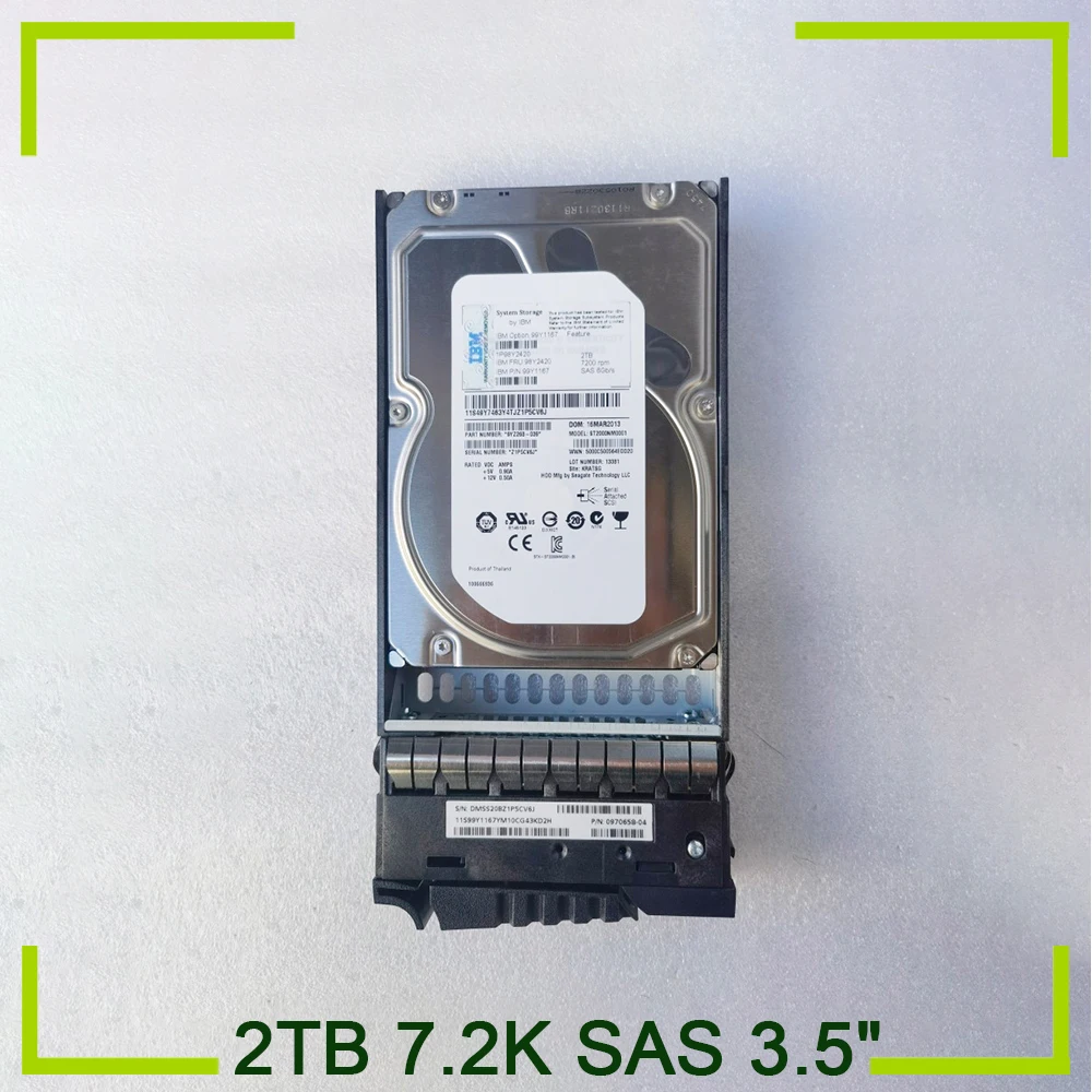 

For IBM Hard Disk 2TB 7.2K SAS 3.5" 98Y3238 98Y3195 98Y2420 98Y1168 99Y1167