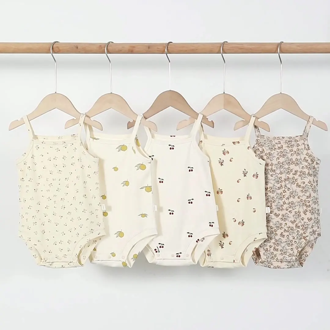 

Newborn Baby Rompers Cotton Sleeveless Infant Boys Girls Fruit Floral Print Jumpsuit Summer Newborn Baby Clothes