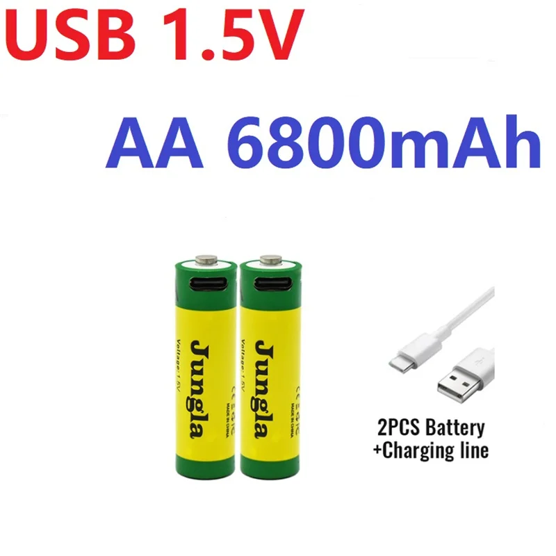 

Rechargeable Lithium-ion Battery USB 1.5V AA 6800mAh AAA 4800mAh Widely Used In Electronic Equipment Toy Mouse Clock Watch