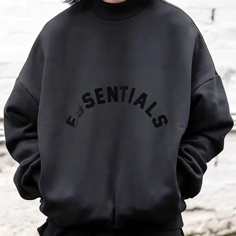 

Essentials hoodie 3D rubber lettering logo sweatshirt High quality hip hop loose unisex oversize fashion brand pullover hoodie