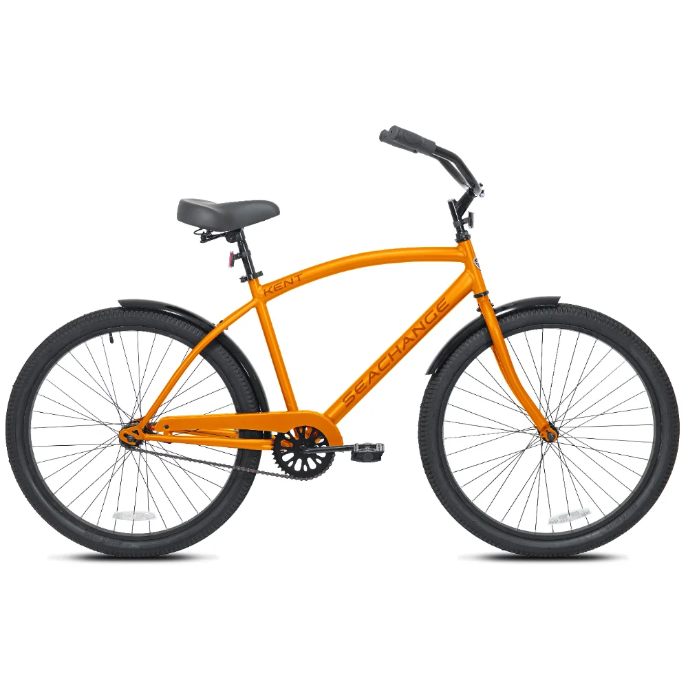 

Kent 24-inch Boy's Seachange Beach Cruiser Bicycle, Orange,Easy-to-use Coaster Brake, Just Pedal Backward To Stop Bikes