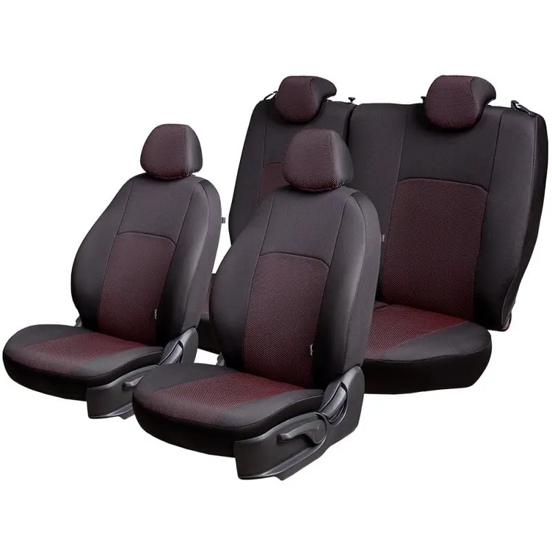 Nissan Almera Classic-1 03.2006-11.2012 ЦЗС 3Г-образ.подгол. Дублин Жаккард Чёрный / Ёж Красный |