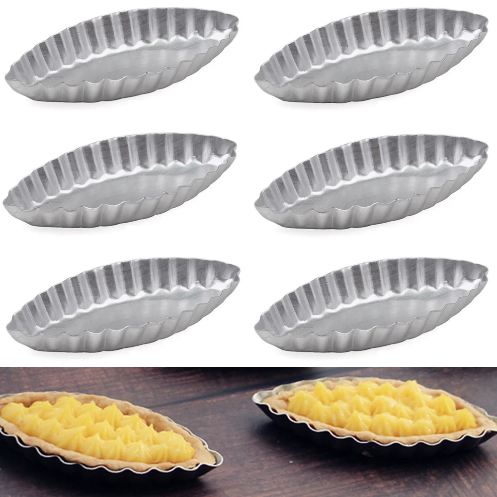 

3/5/10/15pcs DIY Boat Shape Egg Tart Mold Aluminum Cookies Fruit Cake Moulds for Kitchen Pudding Pastry Baking Decorating Tools