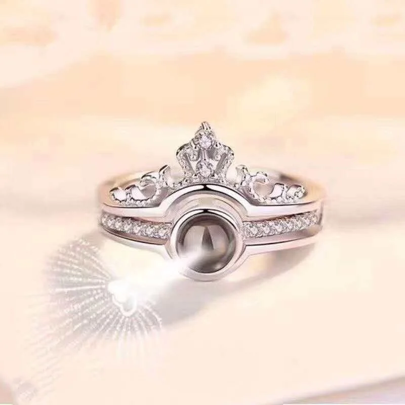 

Charm Fashion Cubic Zirconia Women's Ring Crown Rhinestone Ring Marriage Engagement Jewelry Women's Best Gift