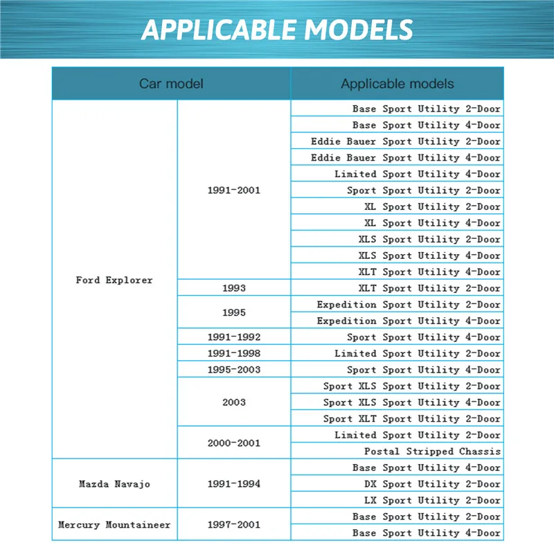 2 шт./комплект подъёмники для задних ворот Ford Explorer 1991-2001 Mazda Navajo 1991-1994
